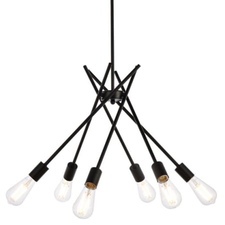 Elegant Lighting Lucca 6 Light 23" Wide Sputnik Chandelier Black