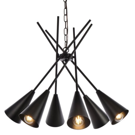 Elegant Lighting Casen 6 Light 32" Wide Sputnik Chandelier Black