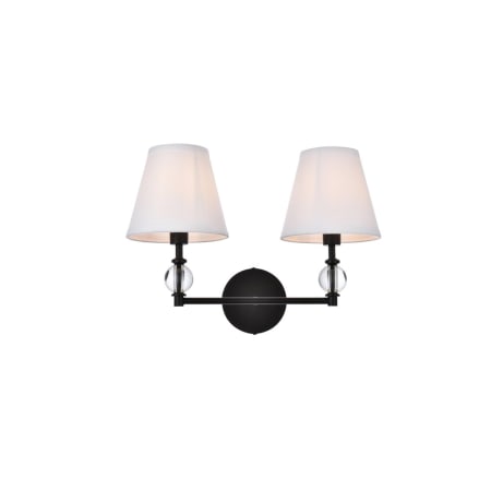Elegant Lighting Bethany 2 Light 17" Wide Vanity Light Black / White
