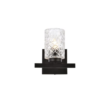 Elegant Lighting Cassie 8" Tall Bathroom Sconce Black / Clear