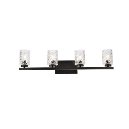 Elegant Lighting Cassie 4 Light 32" Wide Vanity Light Black / Clear