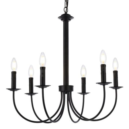 Elegant Lighting Brielle 6 Light 26" Wide Taper Candle Style Chandelier Black