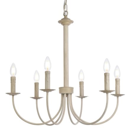 Elegant Lighting Brielle 6 Light 26" Wide Taper Candle Style Chandelier Weathered Dove