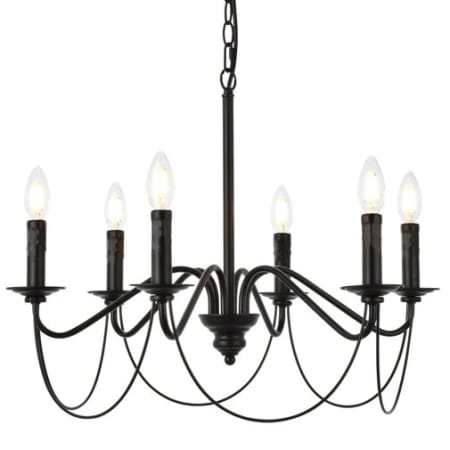 Elegant Lighting Westley 6 Light 24" Wide Taper Candle Style Chandelier Black