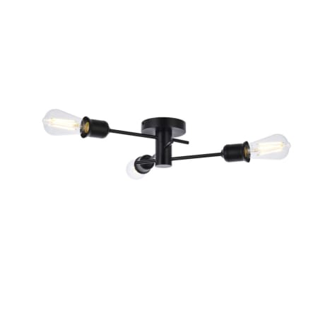 Elegant Lighting Xavier 3 Light 18" Wide Semi-Flush Ceiling Fixture Black