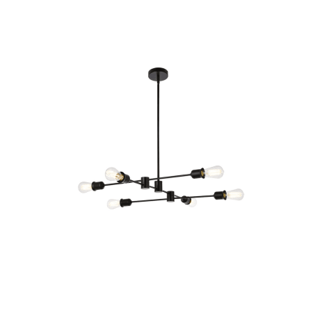 Elegant Lighting Xavier 6 Light 31" Wide Sputnik Chandelier Black
