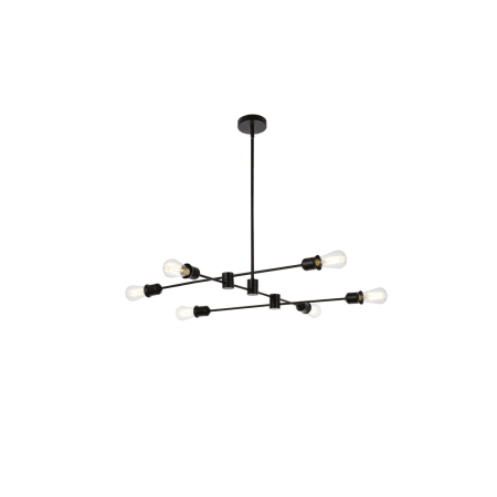 Elegant Lighting Xavier 6 Light 35" Wide Sputnik Chandelier Black