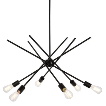 Elegant Lighting Armin 6 Light 32" Wide Sputnik Chandelier Black