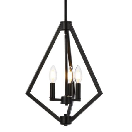 Elegant Lighting Irina 3 Light 14" Wide Taper Candle Pendant Black