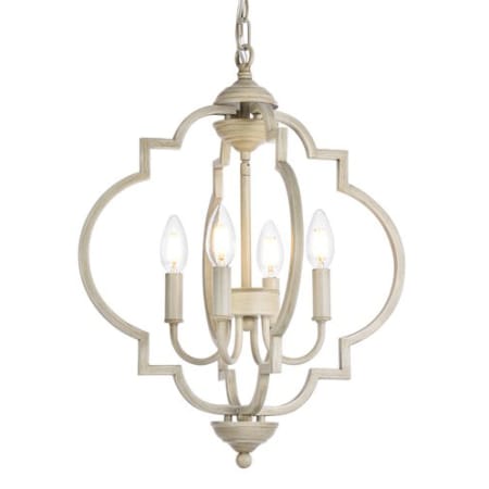 Elegant Lighting Sandara 4 Light 17" Wide Pendant Weathered Dove
