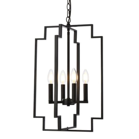 Elegant Lighting Rosenfeld 4 Light 14" Wide Pendant Black