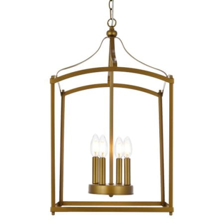 Elegant Lighting Janet 4 Light 15" Wide Pendant Brass