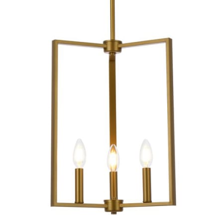 Elegant Lighting Vino 3 Light 14" Wide Pendant Brass