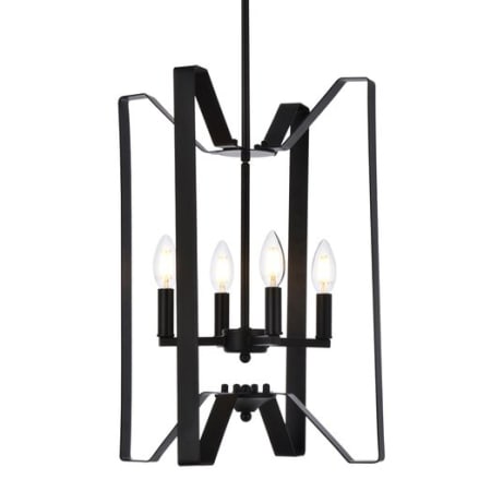 Elegant Lighting Hoffman 4 Light 14" Wide Pendant Black