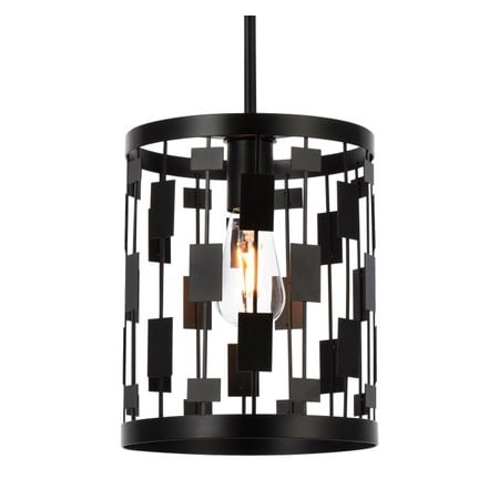 Elegant Lighting Levante 10" Wide Mini Pendant Black