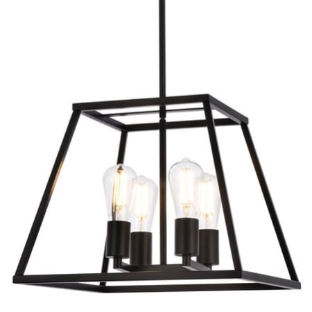 Elegant Lighting Declan 4 Light 16" Wide Pendant Black