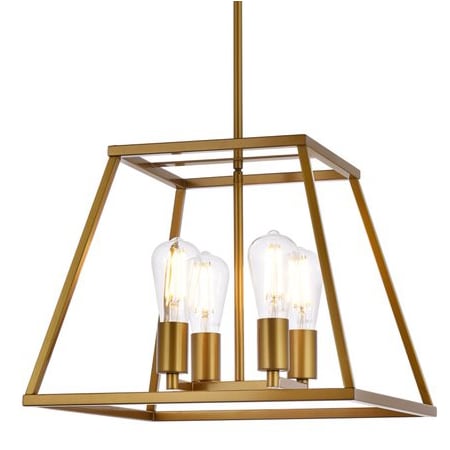 Elegant Lighting Declan 4 Light 16" Wide Pendant Brass
