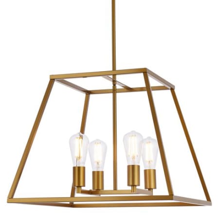 Elegant Lighting Declan 4 Light 20" Wide Pendant Brass