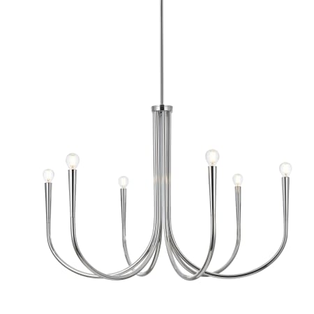 Elegant Lighting Layne 6 Light 36" Wide Taper Candle Style Chandelier Chrome