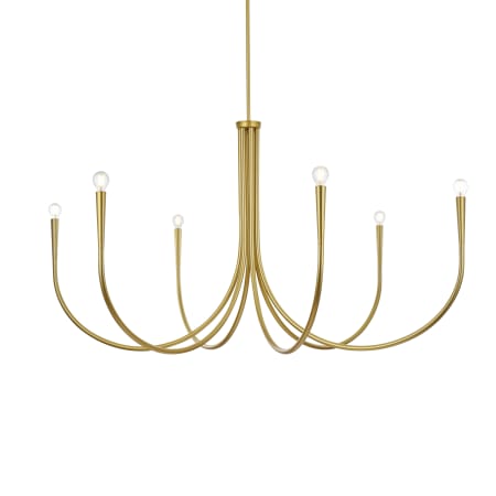 Elegant Lighting Layne 6 Light 55" Wide Taper Candle Style Chandelier Brass