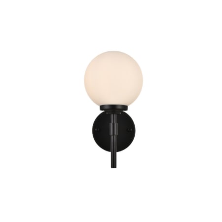 Elegant Lighting Ansley 12" Tall Bathroom Sconce Black / Frosted White