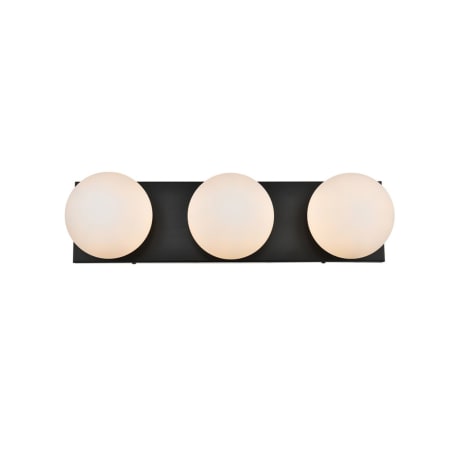 Elegant Lighting Jaylin 3 Light 6" Tall Bathroom Sconce Black / Frosted White