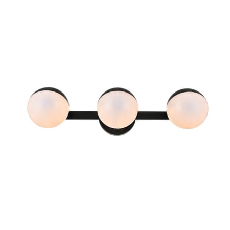 Elegant Lighting Majesty 3 Light 5" Tall Bathroom Sconce Black / Frosted White