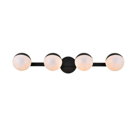 Elegant Lighting Majesty 4 Light 5" Tall Bathroom Sconce Black / Frosted White