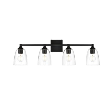 Elegant Lighting Gianni 4 Light 10" Tall Bathroom Sconce Black / Clear
