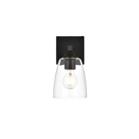 Elegant Lighting Gianni 10" Tall Bathroom Sconce Black / Clear