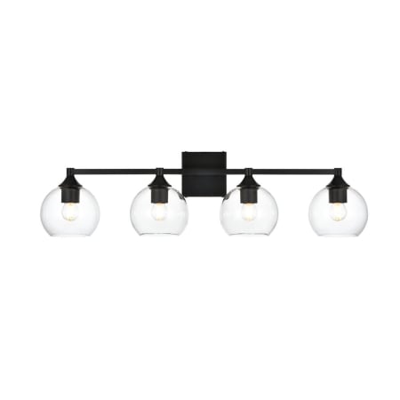 Elegant Lighting Eero 4 Light 33" Wide Vanity Light Black / Clear
