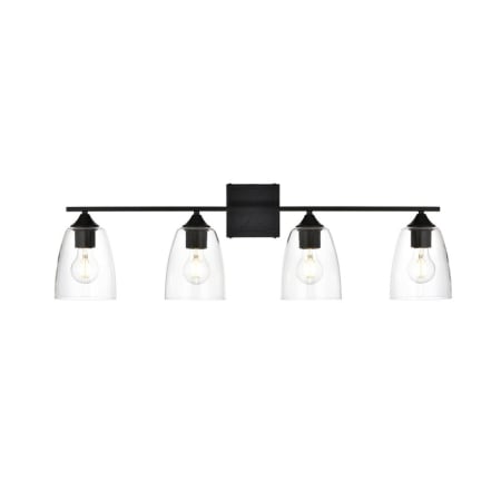 Elegant Lighting Harris 4 Light 10" Tall Bathroom Sconce Black / Clear