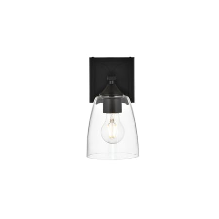 Elegant Lighting Harris 10" Tall Bathroom Sconce Black / Clear