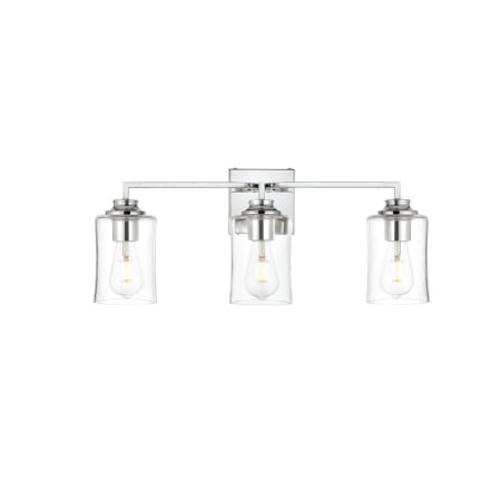 Elegant Lighting Ronnie 3 Light 9" Tall Bathroom Sconce Chrome / Clear