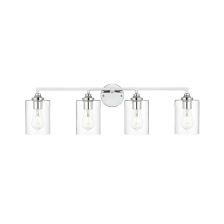Elegant Lighting Mayson 4 Light 10" Tall Bathroom Sconce Chrome / Clear