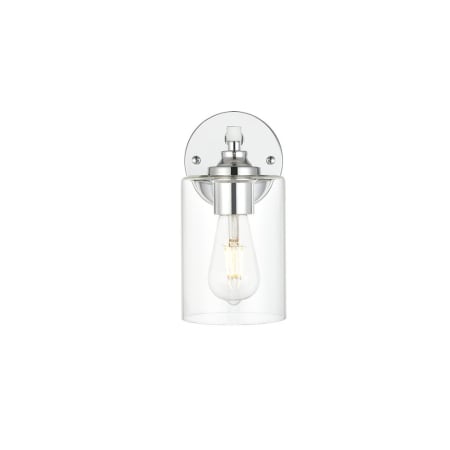 Elegant Lighting Mayson 10" Tall Bathroom Sconce Chrome / Clear