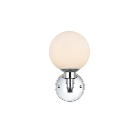 Elegant Lighting Cordelia 10" Tall Bathroom Sconce Chrome / Frosted White