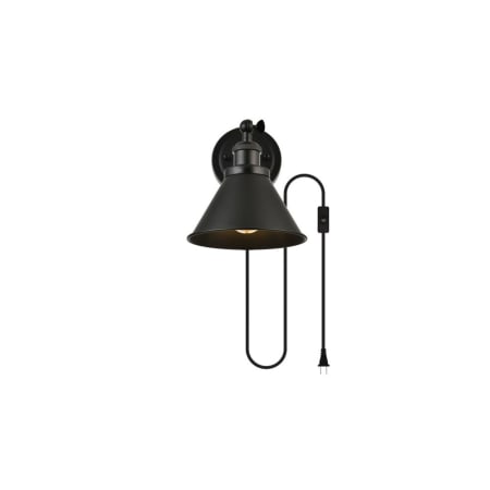 Elegant Lighting Blaise 9" Tall Plug-In Wall Sconce Black