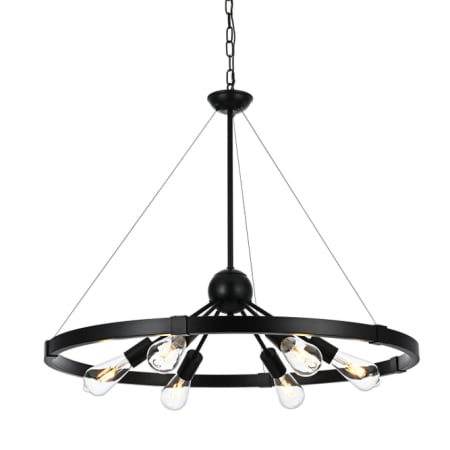 Elegant Lighting Thora 6 Light 32" Wide Suspension Pendant Black