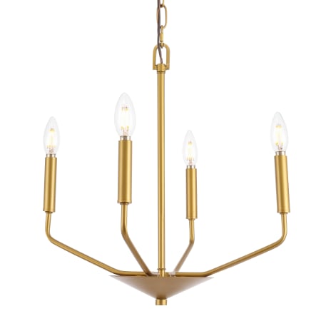 Elegant Lighting Enzo 4 Light 18" Wide Taper Candle Chandelier Brass