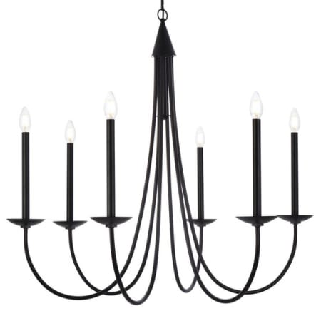 Elegant Lighting Cohen 6 Light 36" Wide Taper Candle Style Chandelier Black