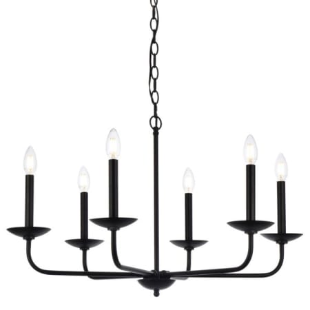 Elegant Lighting Cohen 6 Light 30" Wide Taper Candle Style Chandelier Black
