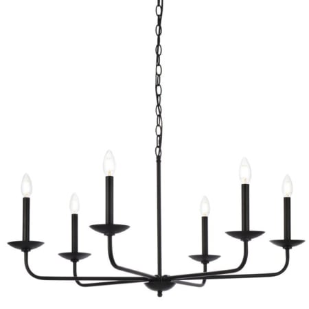 Elegant Lighting Cohen 6 Light 36" Wide Taper Candle Style Chandelier Black