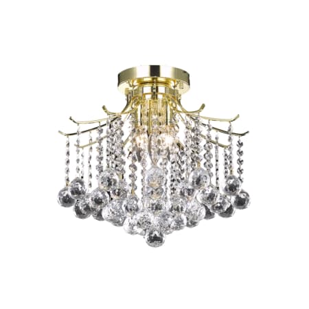 Elegant Lighting Amelia 3 Light 16" Wide Flush Mount Ceiling Fixture Gold
