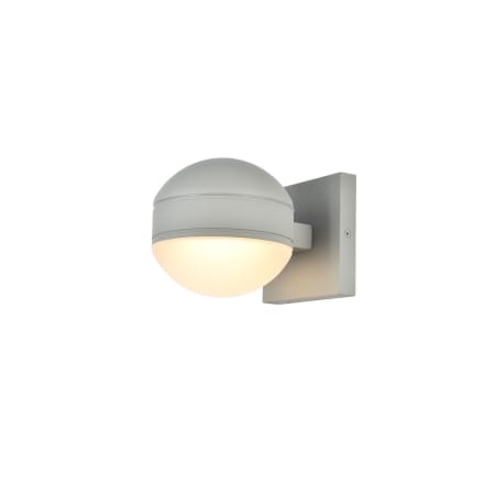 Elegant Lighting Raine 5" Tall LED Outdoor Wall Sconce - with Bowl Shade and Rounded Top Silver