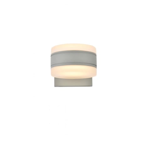 Elegant Lighting Raine 5" Tall LED Outdoor Wall Sconce - with (2) Cylinder Shades Silver
