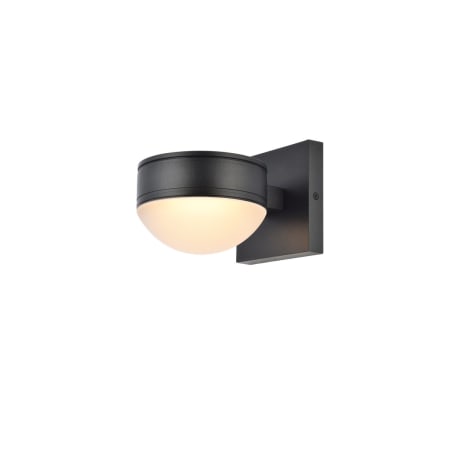 Elegant Lighting Raine 5" Tall LED Outdoor Wall Sconce - with Bowl Shade Black