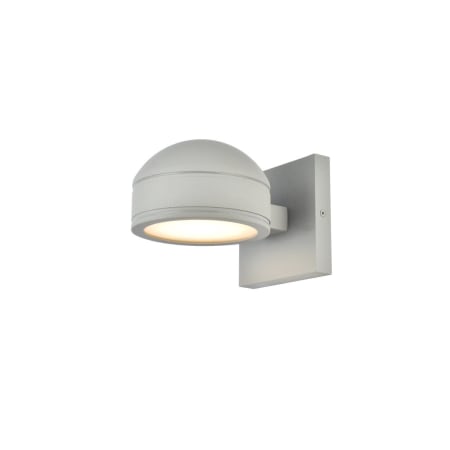 Elegant Lighting Raine 5" Tall LED Outdoor Wall Sconce - with Disk Shade and Rounded Top Silver