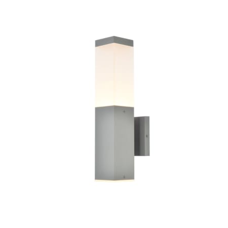 Elegant Lighting Raine 16" Tall LED Outdoor Wall Sconce - Rectangular Silver