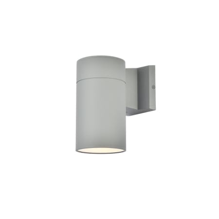 Elegant Lighting Raine 8" Tall Outdoor Wall Sconce - Cylindrical Fixture Silver